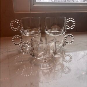 Elegant Clear Glass Coffee Cups Set